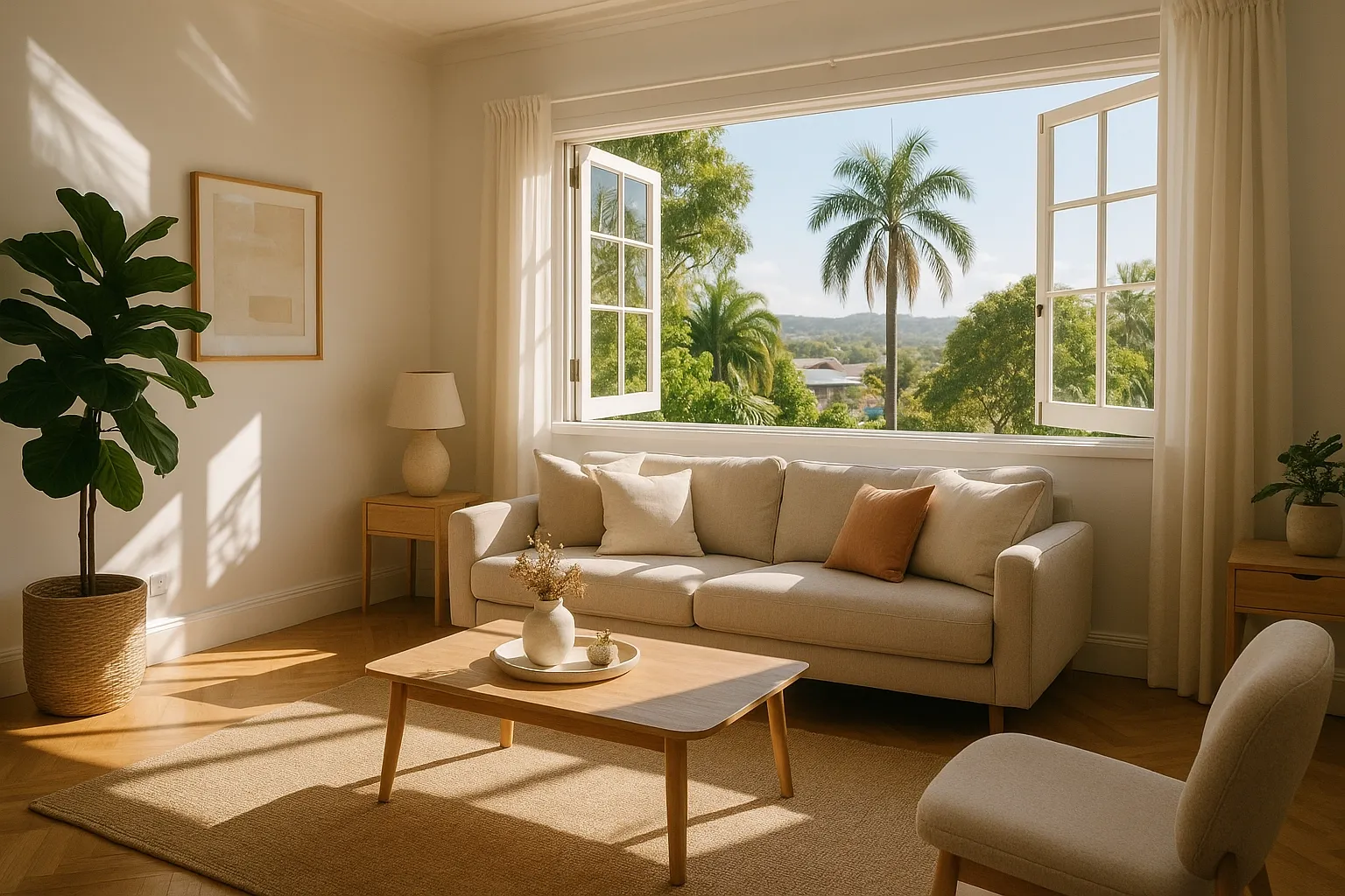 Sunlight streaming into a clean bathroom, highlighting the importance of ventilation.